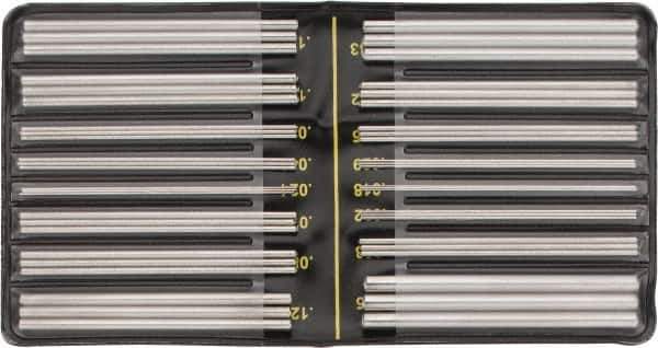 TESA Brown & Sharpe - 48 to 3 TPI, 0.5 to 6mm Pitch, Thread Pitch Diameter Measuring Wire - 48 Pieces - Eagle Tool & Supply