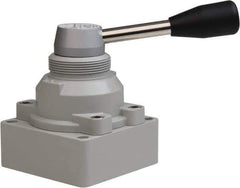 Value Collection - 3/8" NPT Manual Mechanical Valve - 4-Way, 2 Position, Bottom Ported, 0.976 CV Rate & 127.98 Max psi - Eagle Tool & Supply