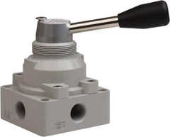 Value Collection - 3/8" NPT Manual Mechanical Valve - 4-Way, 3 Position with L Cock Device, 0.976 CV Rate & 127.98 Max psi - Eagle Tool & Supply