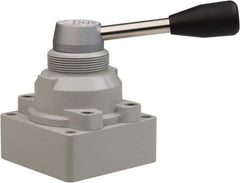 Value Collection - 3/8" NPT Manual Mechanical Valve - 4-Way, 3 Position, Bottom Ported, 0.976 CV Rate & 127.98 Max psi - Eagle Tool & Supply