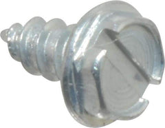 Value Collection - #4 Hex Washer Head Slotted Sheet Metal Screw - Steel, 1/4" Length Under Head, AISI 1016, ASME B18.6.3, ASME B18.6.4 & SAE J933, Grade 1016-1024 - Eagle Tool & Supply