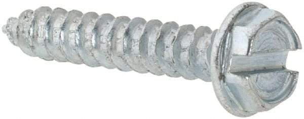 Value Collection - #4 Hex Washer Head Slotted Sheet Metal Screw - Steel, 5/8" Length Under Head, AISI 1016, ASME B18.6.3, ASME B18.6.4 & SAE J933, Grade 1016-1024 - Eagle Tool & Supply