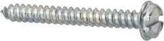 Value Collection - #4 Hex Washer Head Slotted Sheet Metal Screw - Steel, 1" Length Under Head, AISI 1016, ASME B18.6.3, ASME B18.6.4 & SAE J933, Grade 1016-1024 - Eagle Tool & Supply