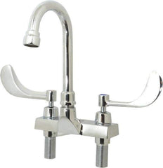Speakman - Wrist Blade Handle, Centerset Bathroom Faucet - Two Handle, Internal Drain, Gooseneck Spout - Eagle Tool & Supply