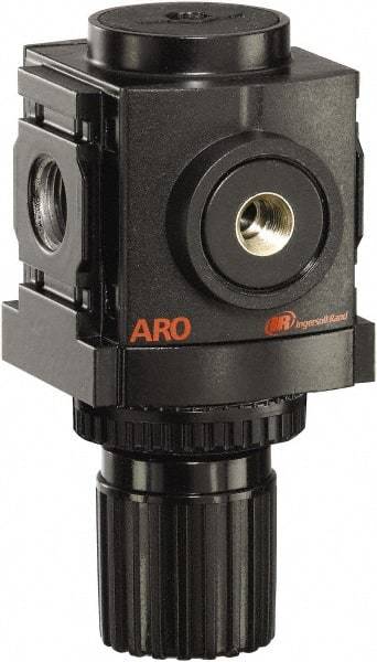 ARO/Ingersoll-Rand - 1/4 NPT Port, 86 CFM, Aluminum Compact Regulator - 0 to 140 psi Range, 250 Max psi Supply Pressure, 1/8" Gauge Port Thread, 2.705" Wide x 4.772" High - Eagle Tool & Supply