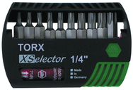 10 Piece - Torx® T7; T8; T9; T10; T15; T20; T25; T27; T30; T40 - Quick Release Holder - Insert Bit Set in XSelector Storage Box - Eagle Tool & Supply