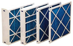 Made in USA - 12" Noml Height x 24" Noml Width x 1" Noml Depth, 30 to 35% Capture Efficiency, Wire-Backed Pleated Air Filter - MERV 8, Synthetic with Antimicrobial Protection, Integrated Beverage Board Frame, 300 Max FPM, 600 CFM, For Any Unit - Eagle Tool & Supply