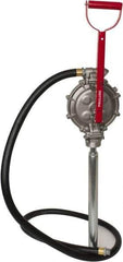 PRO-LUBE - 5 Strokes per Gal, 1/2" Outlet, Aluminum & Stainless Steel Hand Operated Transfer Pump - 42" OAL, For 15 to 55 Gal Drums, For Gasoline & Diesel Fuel - Eagle Tool & Supply