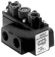 ARO/Ingersoll-Rand - 1/4" Inlet x 1/4" Outlet, Pilot Actuator, Pilot Return, 3 Position, Body Ported Solenoid Air Valve - 54 CFM, 1.5 CV, 4 Way, 150 psi, 2-15/16" Long x 1-15/16" Wide x 1-13/16" High, 0 to 180°F - Eagle Tool & Supply