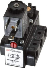 ARO/Ingersoll-Rand - 1/4" Inlet x 1/4" Outlet, Solenoid Actuator, Spring Return, 2 Position, Body Ported Solenoid Air Valve - 24 VDC Input, 54 CFM, 1.5 CV, 4 Way, 150 psi, 2-15/16" Long x 1-15/16" Wide x 1-15/16" High, 0 to 180°F - Eagle Tool & Supply
