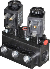 ARO/Ingersoll-Rand - 1/4" Inlet x 1/4" Outlet, Solenoid Actuator, Solenoid Return, 3 Position, Body Ported Solenoid Air Valve - 24 VDC Input, 32 CFM, 0.9 CV, 4 Way, 150 psi, 2-15/16" Long x 1-15/16" Wide x 1-13/16" High, 0 to 180°F - Eagle Tool & Supply