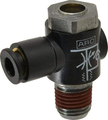 ARO/Ingersoll-Rand - 1/4" Male NPT x 1/4" Female NPT Right Angle Flow Control Valve - Eagle Tool & Supply
