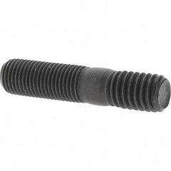 Value Collection - 3/8-24 Long Thread, 3/8-16 Short Thread, 1-3/4" OAL Unequal Double Threaded Stud - Steel, Uncoated, 1" Long Thread Length, 9/16" Short Thread Length - Eagle Tool & Supply