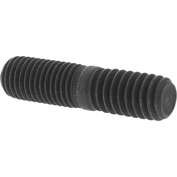 Value Collection - 5/16-24 Long Thread, 5/16-18 Short Thread, 1-1/4" OAL Unequal Double Threaded Stud - Steel, Uncoated, 5/8" Long Thread Length, 1/2" Short Thread Length - Eagle Tool & Supply