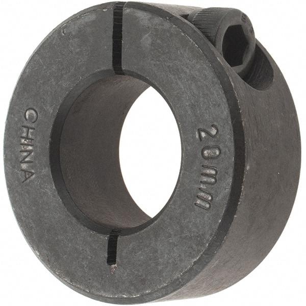 Value Collection - 20mm Bore, Steel, One Piece Clamp Collar - 1-5/8" Outside Diam - Eagle Tool & Supply