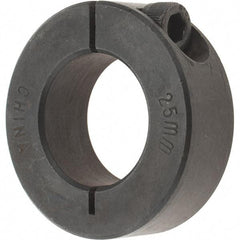 Value Collection - 25mm Bore, Steel, One Piece Clamp Collar - 1-7/8" Outside Diam - Eagle Tool & Supply