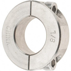 Value Collection - 7/8" Bore, Stainless Steel, Two Piece Shaft Collar - 1-5/8" Outside Diam, 1/2" Wide - Eagle Tool & Supply