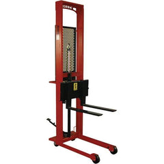 Wesco Industrial Products - 1,000 Lb Capacity, 56" Lift Height, Steel Stacker Manually Operated Lift - Eagle Tool & Supply