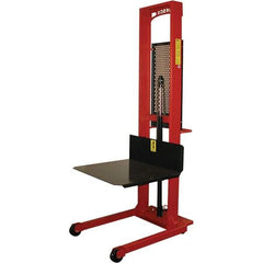 Wesco Industrial Products - 1,000 Lb Capacity, 68" Lift Height, Steel Stacker Manually Operated Lift - Eagle Tool & Supply