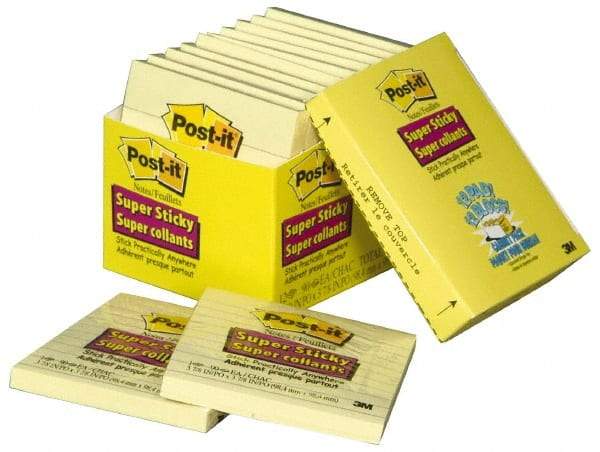 3M - 90 Sheet, 4 x 4", Note Pad/Writing Pad/Notebook - Yellow - Eagle Tool & Supply