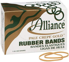 Alliance - 4 Inch Circumference, 1/8 Inch Wide, Pale Crepe Gold Rubber Band Strapping - 970 Pieces - Eagle Tool & Supply