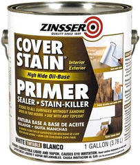 Zinsser - 1 Gal Flat White Primer - 300 to 400 Sq Ft Coverage, 347 gL Content, Quick Drying - Eagle Tool & Supply