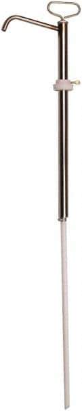 Value Collection - 3/4" Outlet, Stainless Steel Hand Operated Drum Pump - 8 oz per Stroke, 45" OAL, For Solvents, Acids & Other Corrosive Chemicals - Eagle Tool & Supply