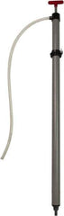 Value Collection - 19/32" Outlet, PVC Hand Operated Drum Pump - 22 oz per Stroke, 38" OAL, For Most Liquid Chemicals - Eagle Tool & Supply
