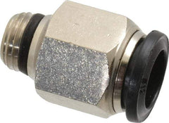 Alpha Technologies - 12mm Outside Diam, 1/4 Universal, Nickel Plated Brass Push-to-Connect Tube Male Connector - 250 Max psi, Tube to Universal Thread Connection, Buna O-Ring - Eagle Tool & Supply