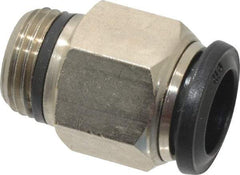Alpha Technologies - 12mm Outside Diam, 3/8 Universal, Nickel Plated Brass Push-to-Connect Tube Male Connector - 250 Max psi, Tube to Universal Thread Connection, Buna O-Ring - Eagle Tool & Supply