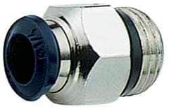 Alpha Technologies - 1/2" Outside Diam, 1/2 Universal Thread, Nickel Plated Brass Push-to-Connect Male Connector - 250 Max psi, Tube to Universal Thread Connection, Buna O-Ring - Eagle Tool & Supply
