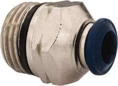 Alpha Technologies - 1/4" Outside Diam, 3/8 Universal Thread, Nickel Plated Brass Push-to-Connect Male Connector - 250 Max psi, Tube to Universal Thread Connection, Buna O-Ring - Eagle Tool & Supply
