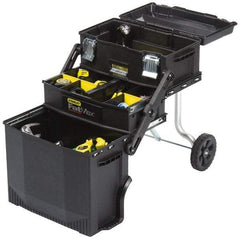 Stanley - 22 Lb Capacity 4-in-1 Mobile Workstation - 11.1111" Wide x 21-1/4" Deep x 28-2/3" High, Structural Foam, Black - Eagle Tool & Supply
