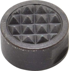 Fairlane - 1/4-28 Thread, 5/8" Diam, 3/8" High, Threaded, Fine Tooth Grade Diamond Serration Tooth Pattern, Carbide Tipped, Round Positioning Gripper - 3/16" Flat Width, Uncoated - Eagle Tool & Supply