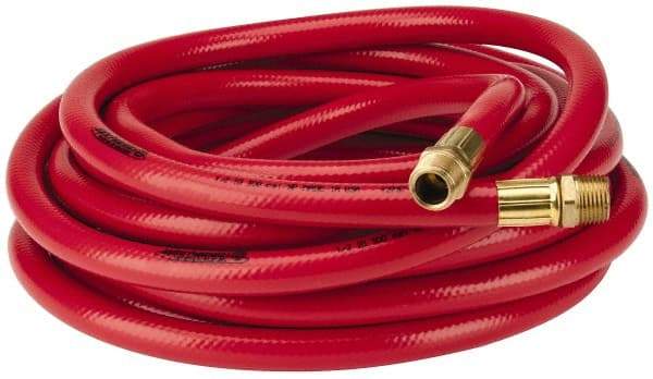 PRO-SOURCE - 1/2" ID x 3/4" OD 25' Long Multipurpose Air Hose - MNPT x MNPT Ends, 300 Working psi, 23 to 150°F, 1/2" Fitting, Red - Eagle Tool & Supply
