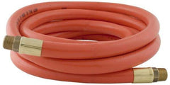 PRO-SOURCE - 1/2" ID x 3/4" OD 100' Long Multipurpose Air Hose - MNPT x MNPT Ends, 300 Working psi, 23 to 150°F, 1/2" Fitting, Orange - Eagle Tool & Supply