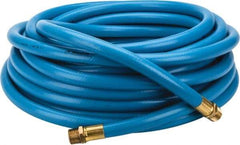 PRO-SOURCE - 1/2" ID x 3/4" OD 50' Long Multipurpose Air Hose - MNPT x MNPT Ends, 300 Working psi, 23 to 150°F, 1/2" Fitting, Blue - Eagle Tool & Supply