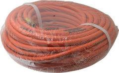 PRO-SOURCE - 1/4" ID x 15/32" OD 100' Long Multipurpose Air Hose - MNPT x MNPT Ends, 300 Working psi, 23 to 150°F, 1/4" Fitting, Orange - Eagle Tool & Supply