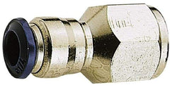 Alpha Technologies - 1/4" Outside Diam, 1/4 NPTF, Nickel Plated Brass Push-to-Connect Female Connector - 250 Max psi, Tube to Female NPT Connection, Buna O-Ring - Eagle Tool & Supply