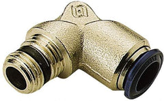 Alpha Technologies - 1/4" Outside Diam, 1/4 NPTF, Nickel Plated Brass Push-to-Connect Tube Male Elbow - 250 Max psi, Tube to Male NPT Connection, Buna O-Ring - Eagle Tool & Supply