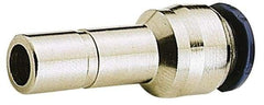 Alpha Technologies - 1/4" Outside Diam, Nickel Plated Brass Push-to-Connect Straight Reducer - 250 Max psi, Tube to Stem Connection, Buna O-Ring - Eagle Tool & Supply