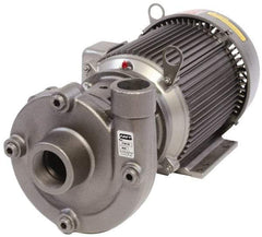 American Machine & Tool - 115/230V Volt, 1 Phase, 2 HP, Cast Iron Straight Pump - 2 Inch Inlet, 1-1/2 Inch Outlet, 62 Max Head psi, Stainless Steel Impeller, Buna-N Seal - Eagle Tool & Supply