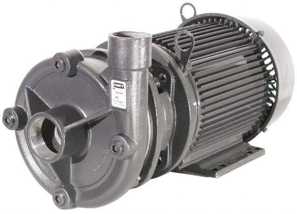 American Machine & Tool - 230/460 Volt, 3 Phase, 7-1/2 HP, Stainless Steel Straight Pump - 2 Inch Inlet, 1-1/2 Inch Outlet, Stainless Steel Impeller, Viton Seal - Eagle Tool & Supply