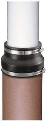 Made in USA - 5" PVC Flexible Pipe Coupling with Clamp - 4" Long, Pipe x Pipe, Stainless Steel Clamp - Eagle Tool & Supply