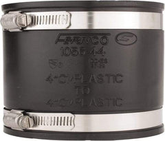 Made in USA - 4" PVC Flexible Pipe Coupling with Clamp - 4" Long, Pipe x Pipe, Stainless Steel Clamp - Eagle Tool & Supply