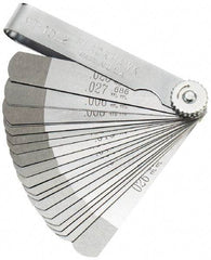 Blackhawk by Proto - 22 Piece, 0.004 to 0.025" Thick, Parallel Feeler Gage Set - 3.31" Leaf Length, 1/2" Wide, Steel - Eagle Tool & Supply
