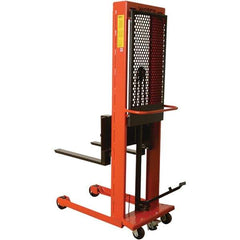 Wesco Industrial Products - 1,000 Lb Capacity, 64" Lift Height, Steel Stacker Manually Operated Lift - Eagle Tool & Supply