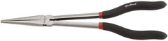 Blackhawk by Proto - 11-3/4" OAL, 2-53/64" Jaw Length x 11/16" Jaw Width, Long Nose Needle Nose Long Reach Pliers - Straight Jaw, Plastic Handles - Eagle Tool & Supply
