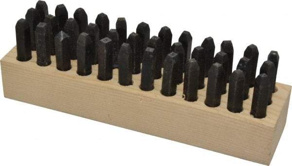 Made in USA - 36 Piece, 3/32" Character Steel Stamp Set - Letters & Figures, Heavy Duty - Eagle Tool & Supply