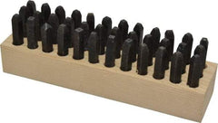 Made in USA - 36 Piece, 3/32" Character Steel Stamp Set - Letters & Figures, Heavy Duty - Eagle Tool & Supply
